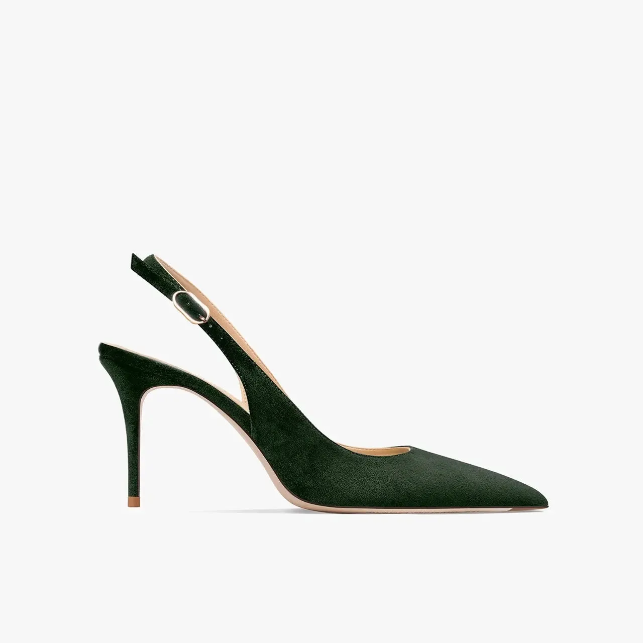 Felicity Green Flock Slingback Sandals