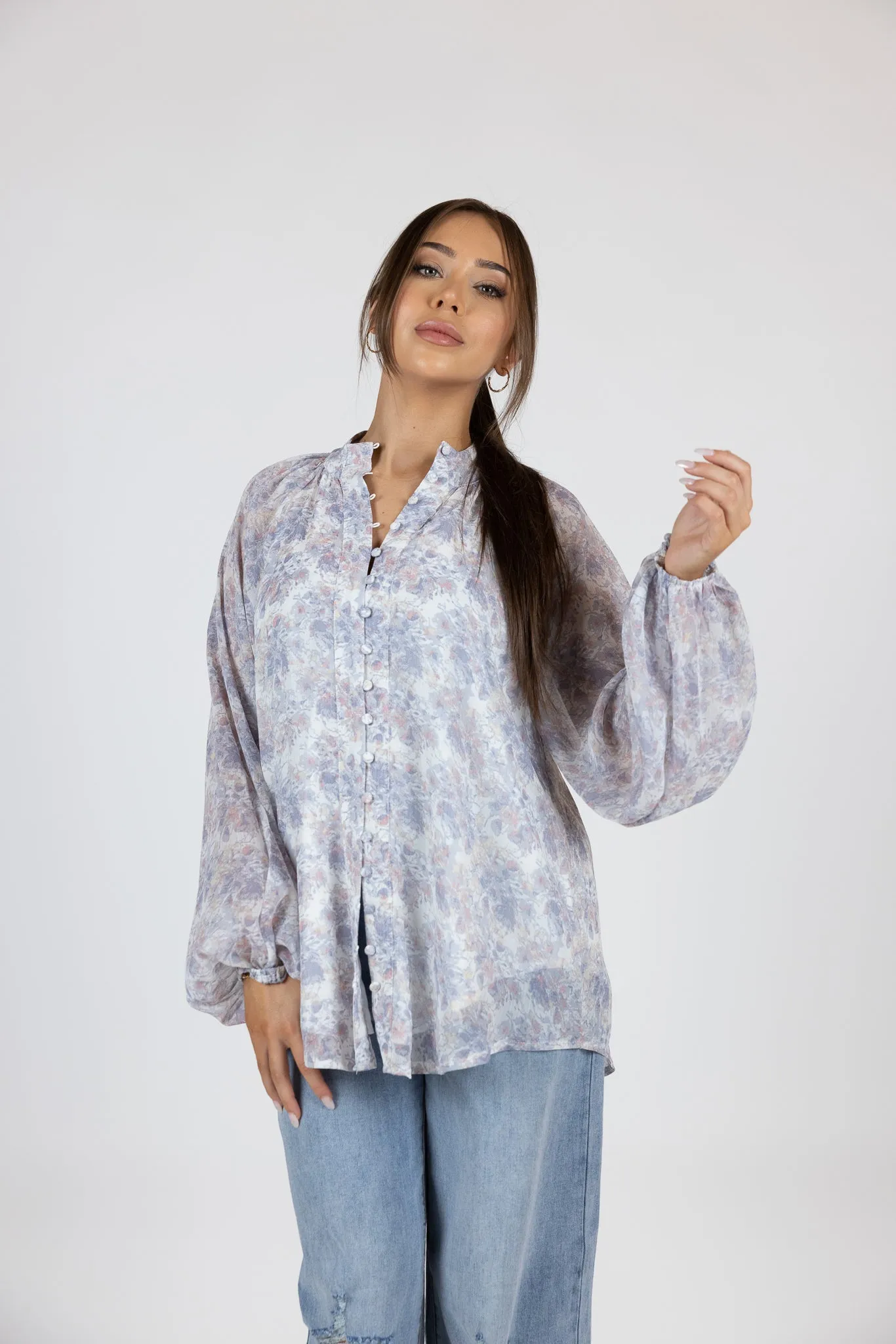 Floral Button Shirt Blouse