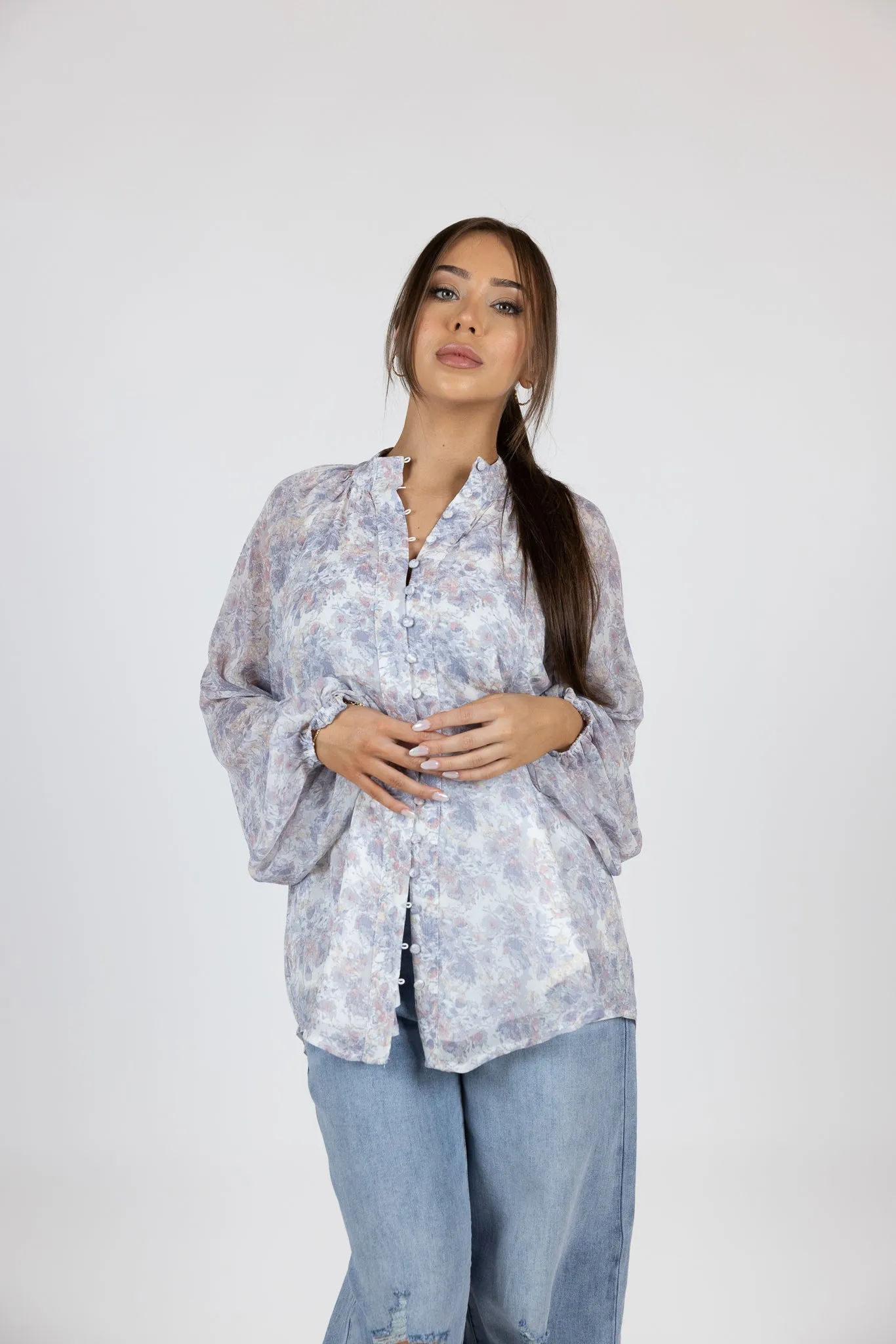 Floral Button Shirt Blouse