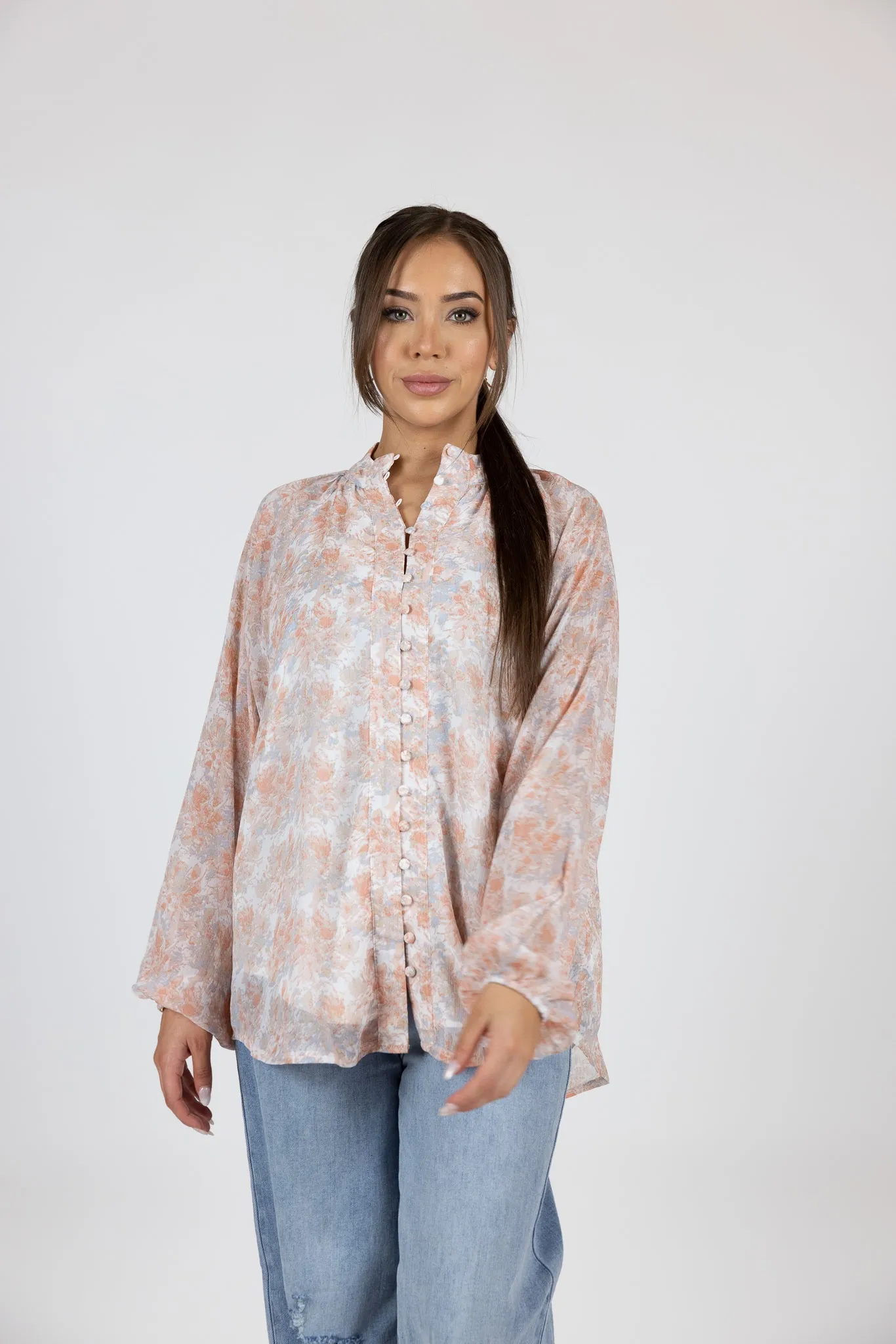 Floral Button Shirt Blouse