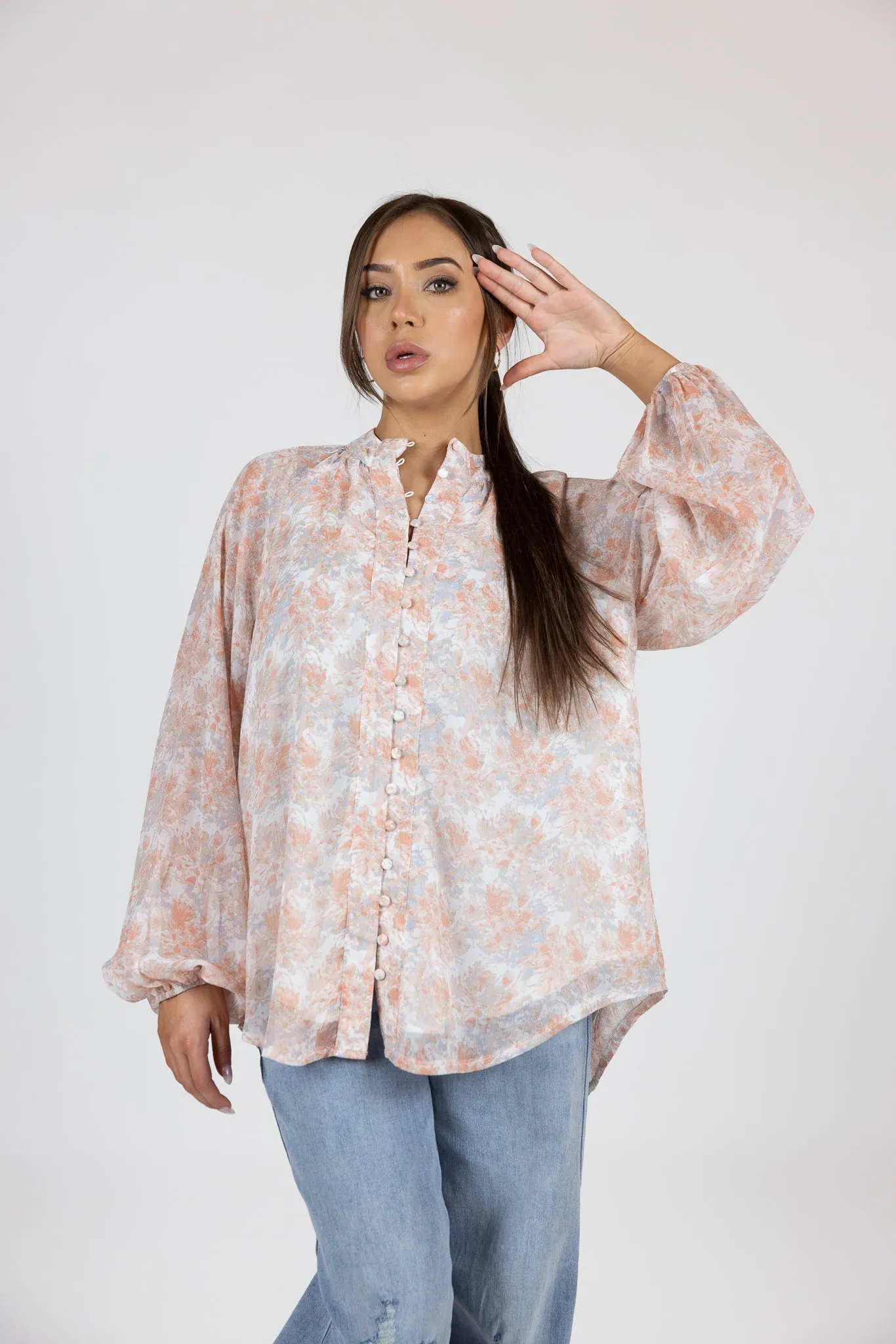 Floral Button Shirt Blouse