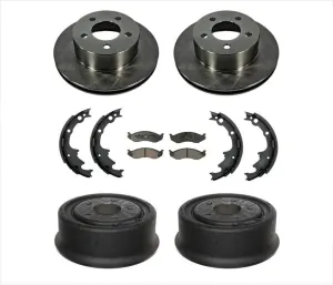 Front Rotors Rear Drums Brake Pads Brake Shoes for Jeep Wrangler 90-98