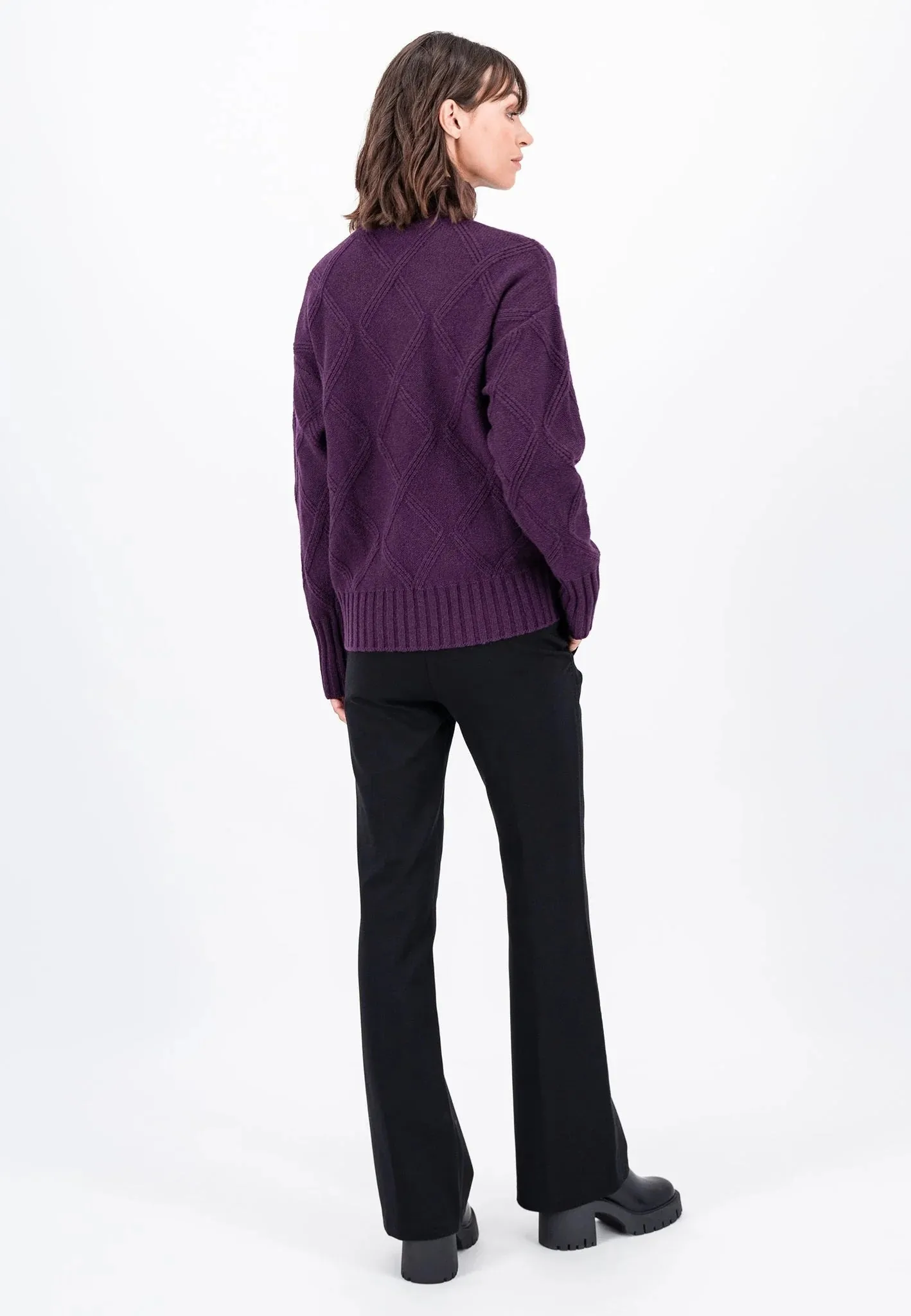 Fynch-Hatton Roll Neck Knit Sweater Plum