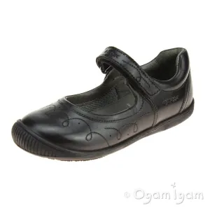 Geox Gioia Girls Black School Shoe