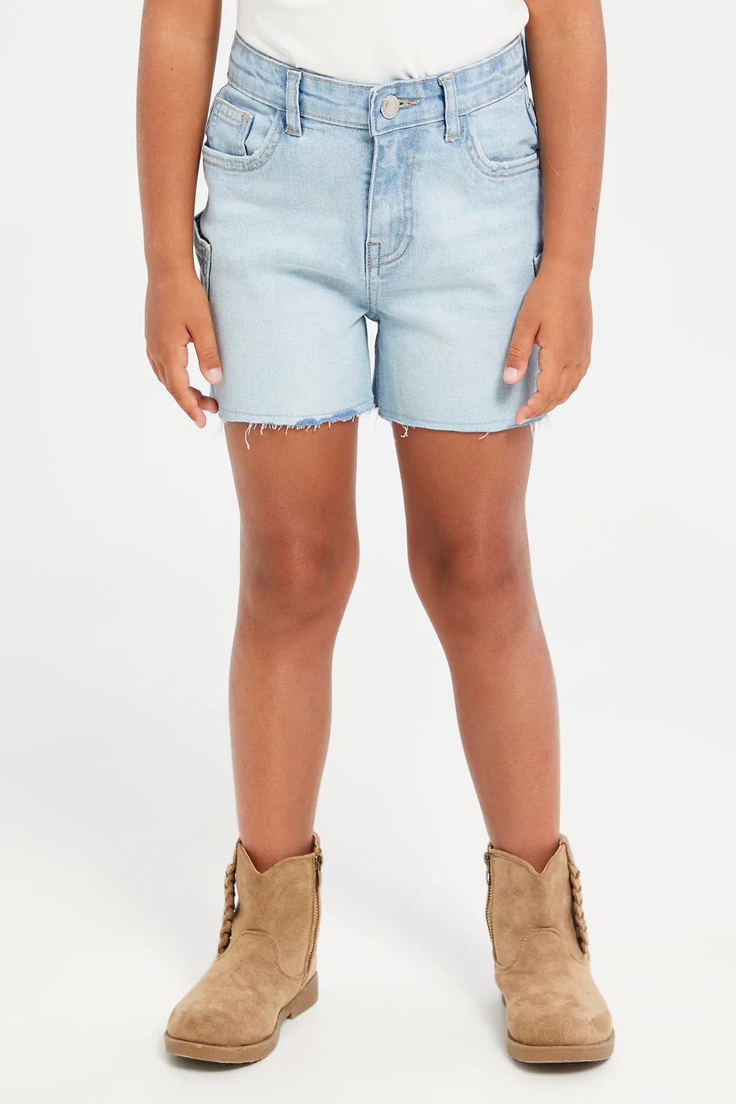 Girls Blue Denim Shorts