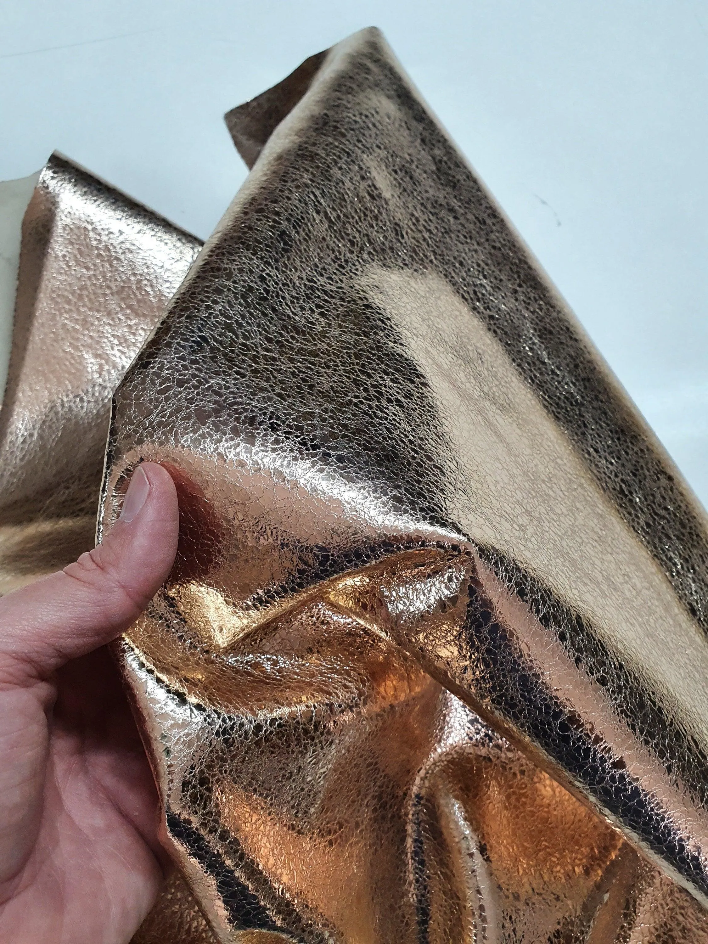 Goat soft metallic leather, Genuine goat skin leather pieces for crafts, thickness 0,9mm(2 1/2 oz)