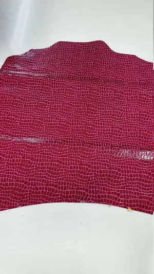 Goat suede Leather alligator printed, Genuine goat hide skin thick. 0,9mm(2 oz)