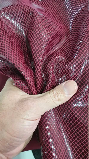 Goat suede Leather snake printed, Genuine Goat hide skin reptil effect Leather thick. 0,9mm(2 oz)