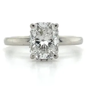 Grace - Platinum 1.58ct Laboratory Grown Elongated Cushion Cut Diamond Engagement Ring With Hidden Halo