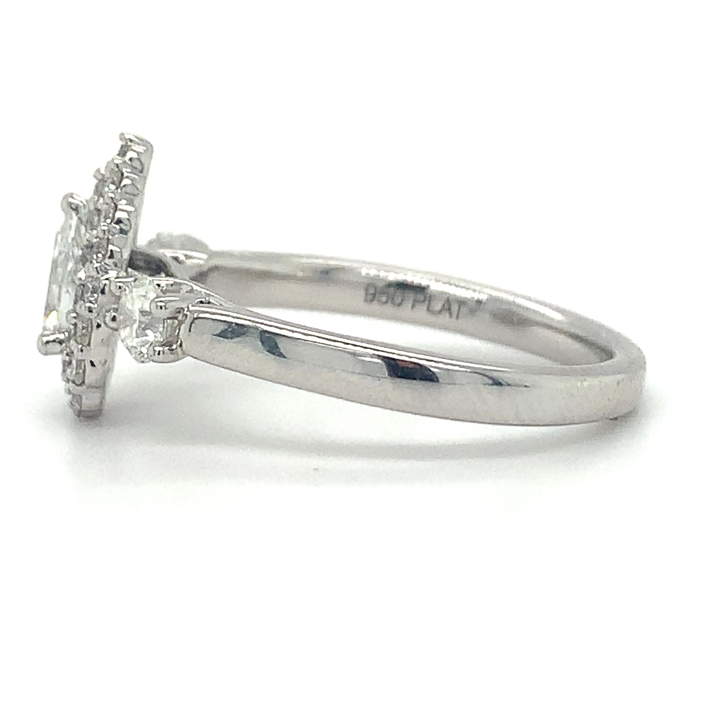 Grainne - Platinum 0.85ct Pear Double Halo Earth Grown Diamond Engagement Ring