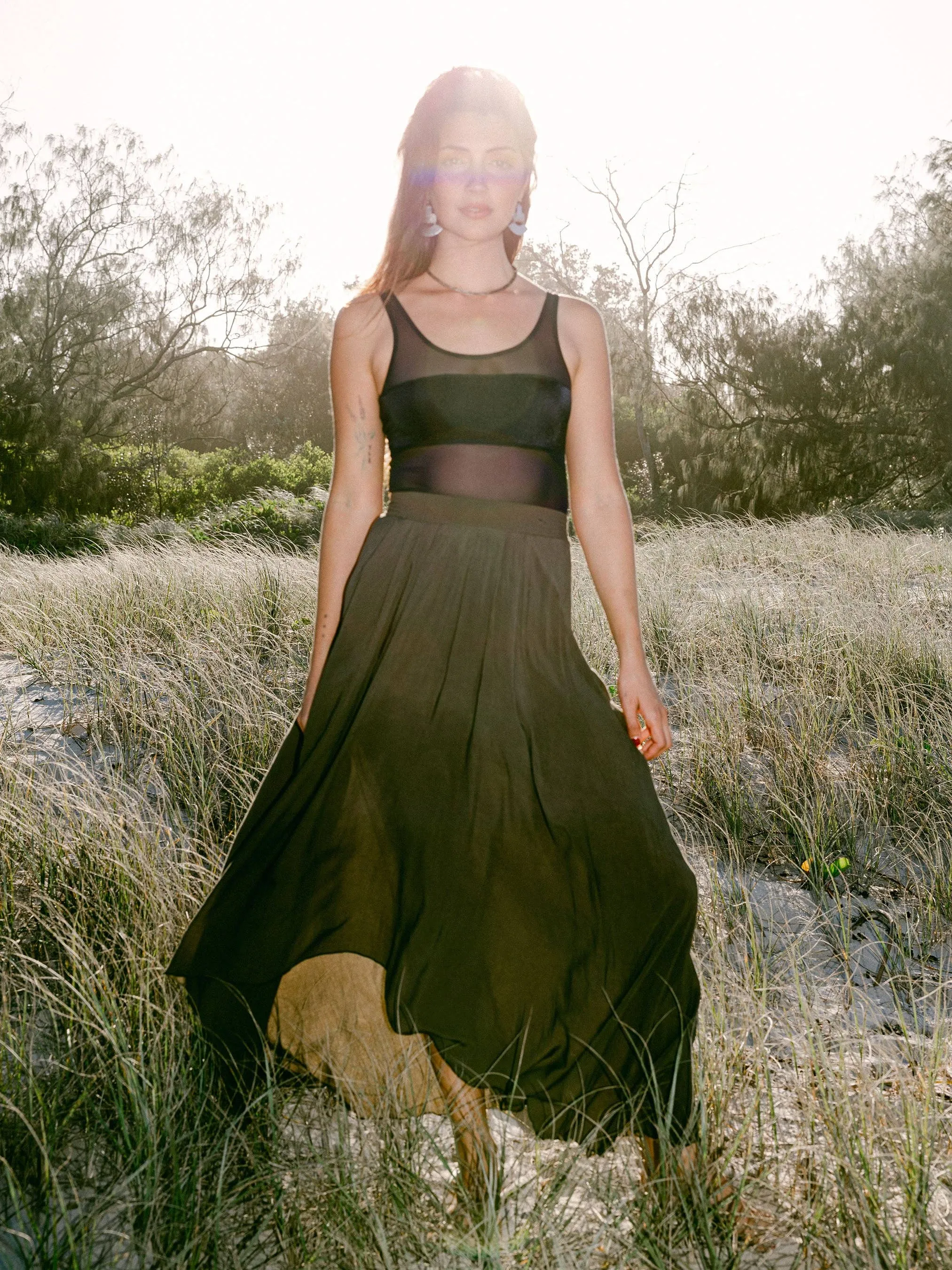 Green Peony Skirt