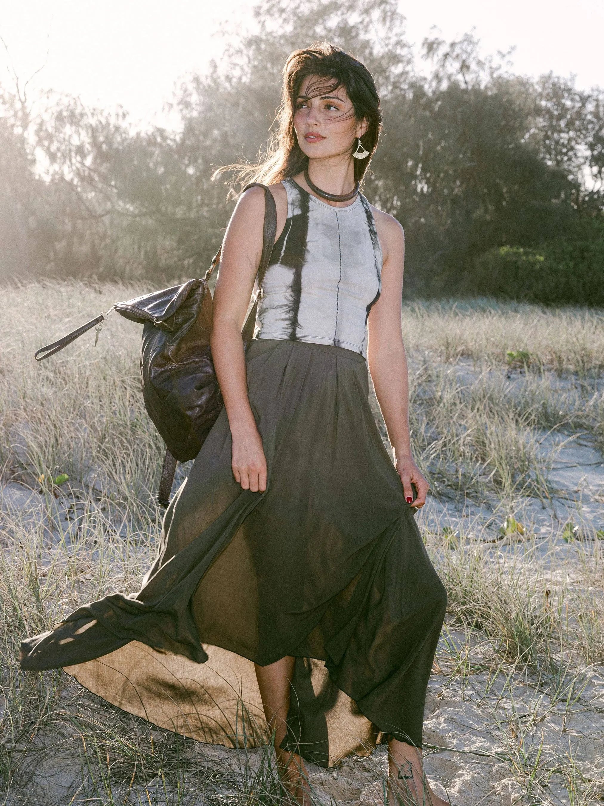 Green Peony Skirt