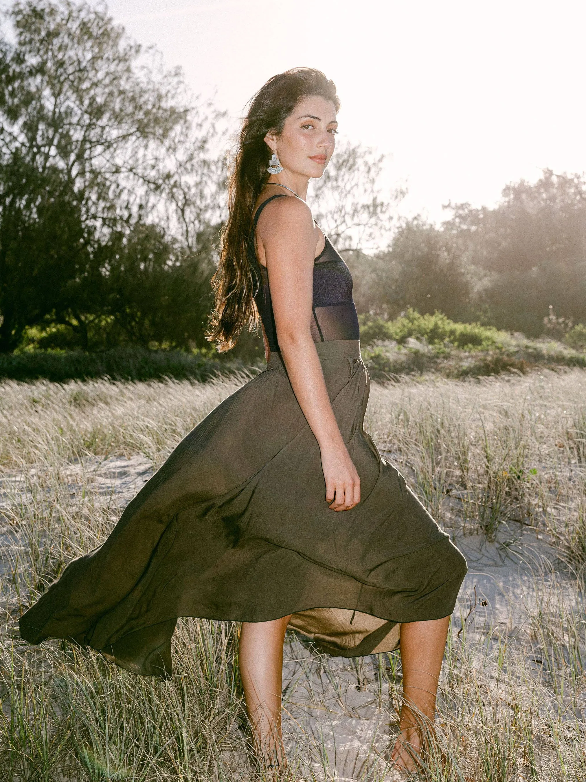 Green Peony Skirt