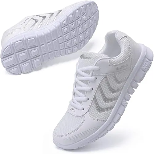 HARENC™Ladies Running Mesh Breathable Casual Sneakers Lace Up Comfortable Tennis Shoes