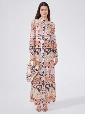 Hayley Menzies Lotus Tiger Silk Maxi Shirt Dress