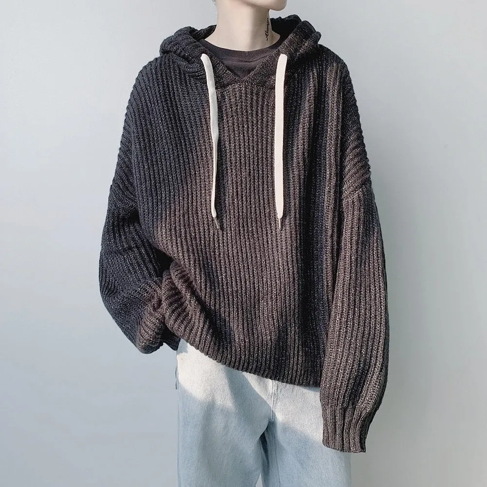 Hooded Casual Knitted Oversized Sweater