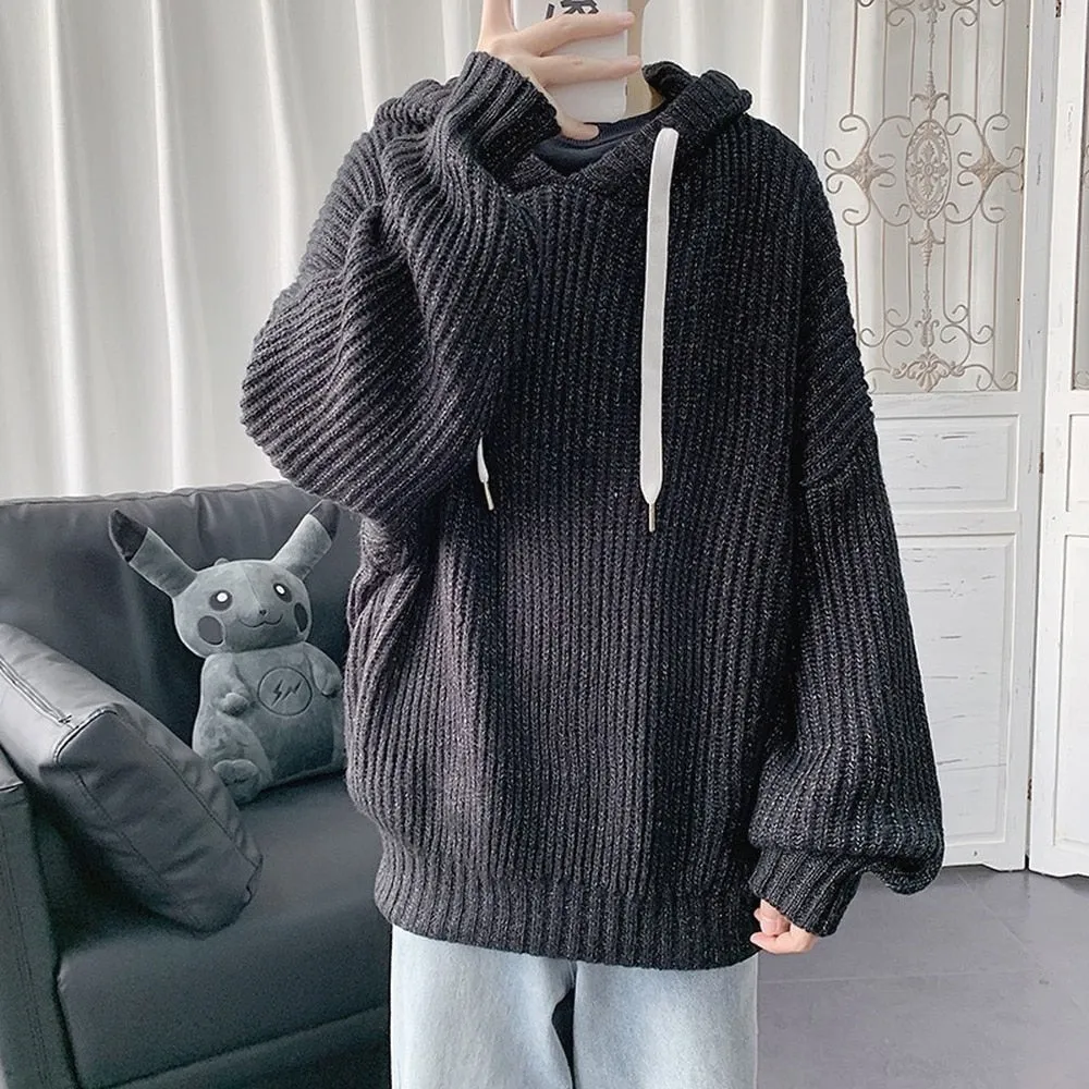 Hooded Casual Knitted Oversized Sweater