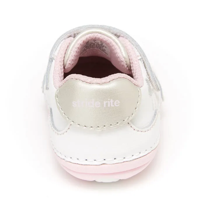 Infant Girl Stride Rite Soft Motion Adalyn Sneaker White/Silver