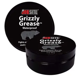 JobSite Grizzly Grease Waterproofing Leather Protector Paste-Prevents Mildew, Dry Rot, Salt Stains & Scuff Marks-3 oz.