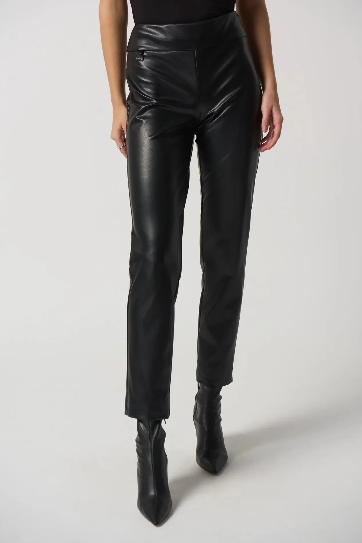 Joseph Ribkoff Faux Leather Black Pants