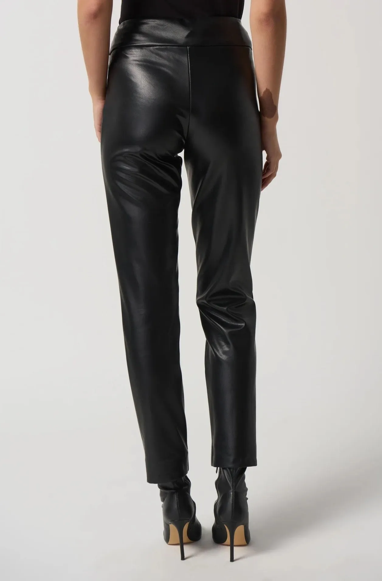 Joseph Ribkoff Faux Leather Black Pants