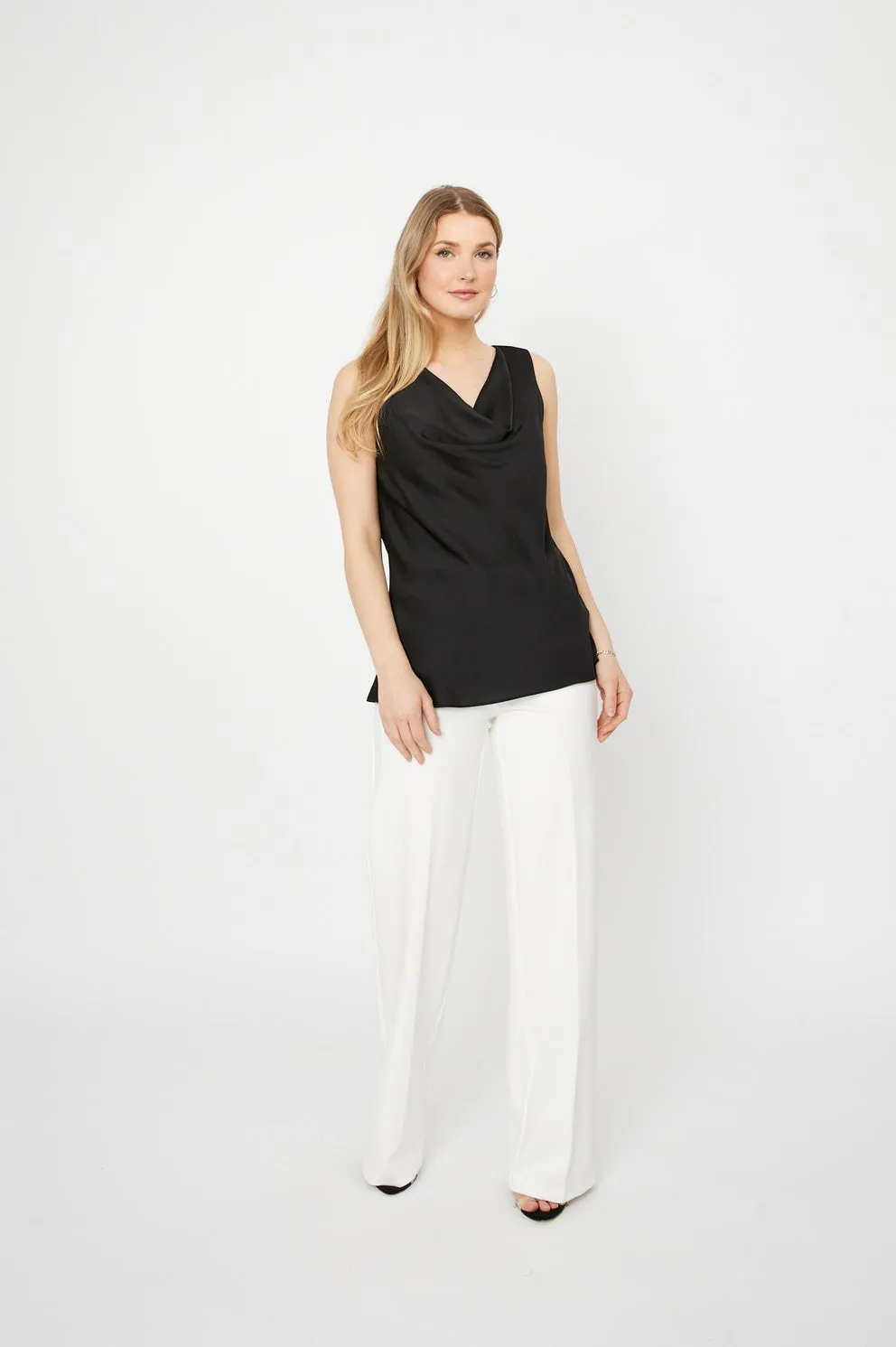 Joseph Ribkoff Satin Sleeveless Top Black