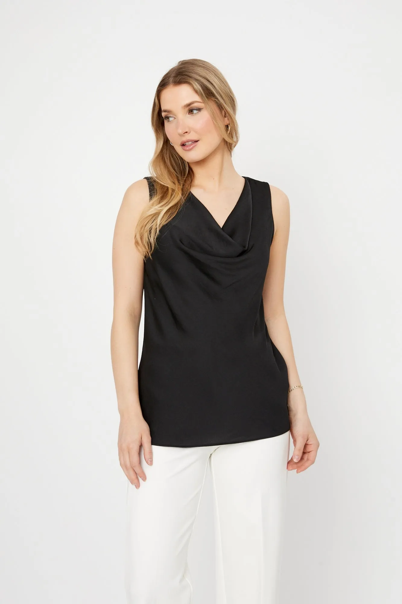 Joseph Ribkoff Satin Sleeveless Top Black