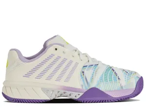 K-Swiss Express Light 3 HB Ladies Padel Tennis Shoe (Snow White/Purple Heart/Evening Primrose)