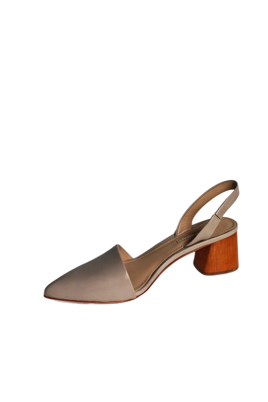 KLAUDI LEATHER BLOCK HEEL SLINGBACK SHOES