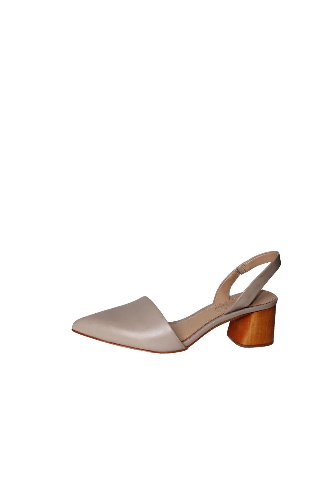 KLAUDI LEATHER BLOCK HEEL SLINGBACK SHOES