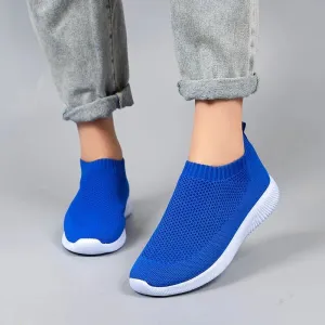 Knitted Slip-On Sneakers with Breathable Mesh Upper