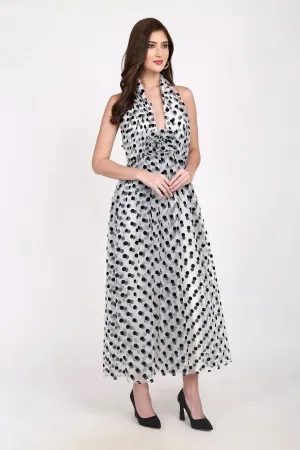 Lace & Beads Blake Maxi Polka Dot Dress