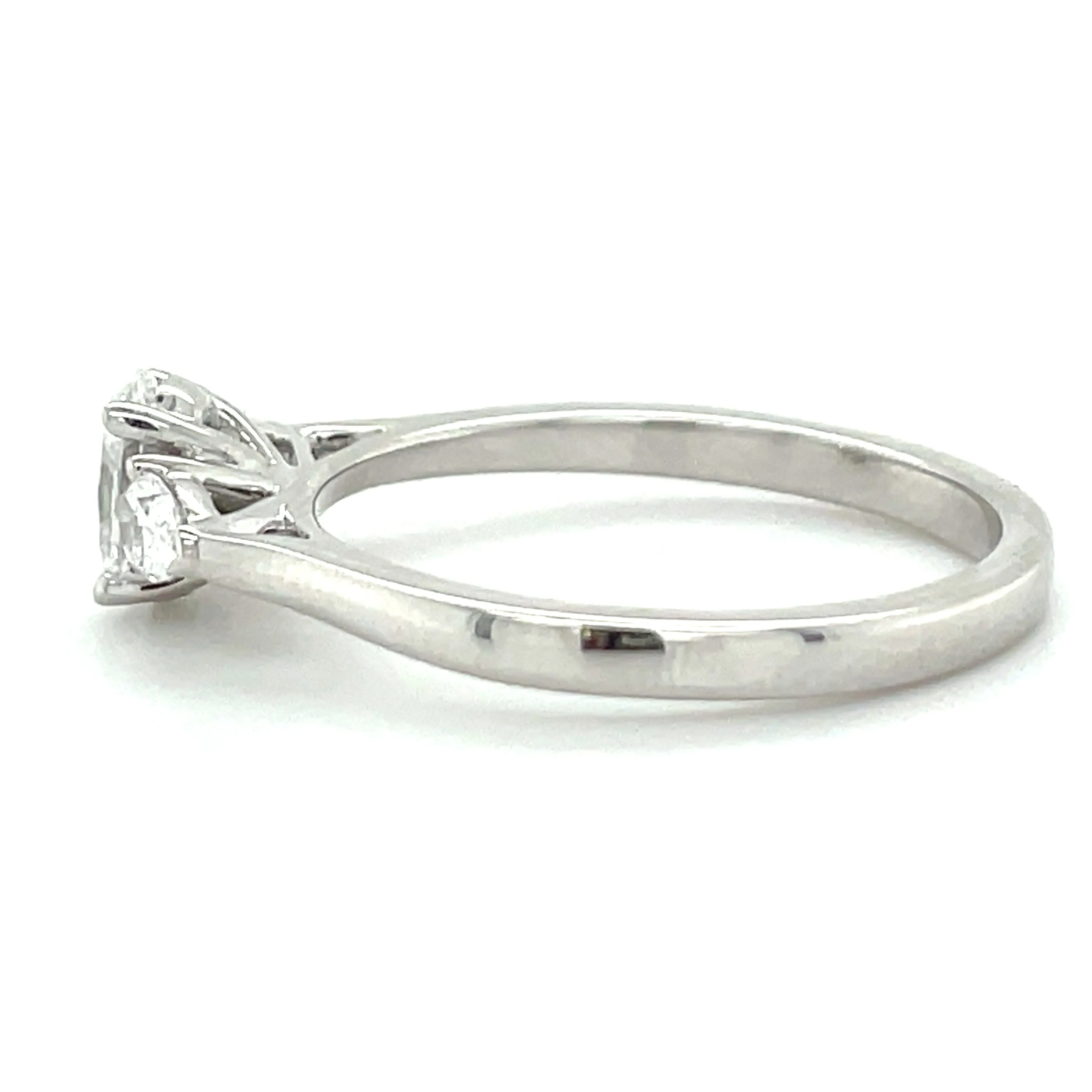 Larissa - 14ct White Gold .63ct Laboratory Grown Oval Centre and Side Pear Diamond Engagement Ring