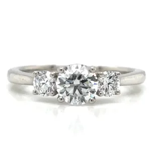 Lauren - Platinum Laboratory Grown 0.83ct Round Three Stone Diamond Engagement Ring