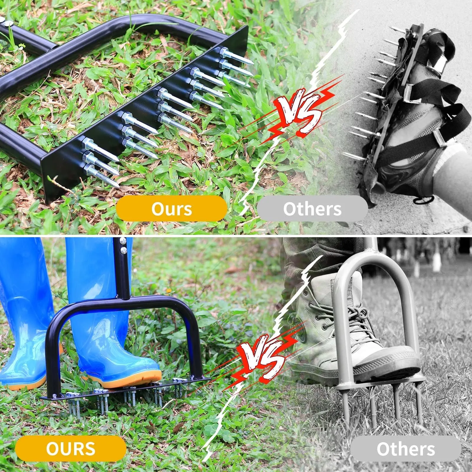 Lawn Aerator Manual Metal Spike Grass Aeration