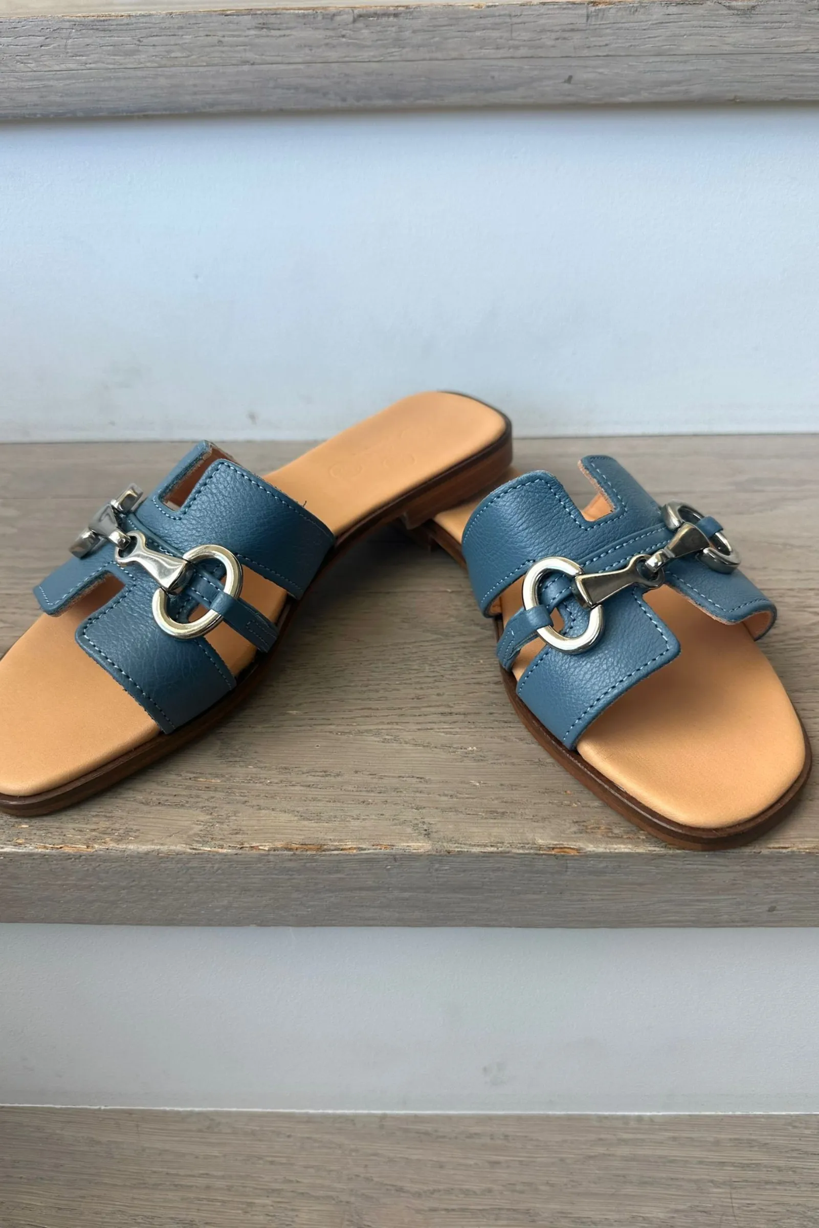 Leather Sandals - Blue