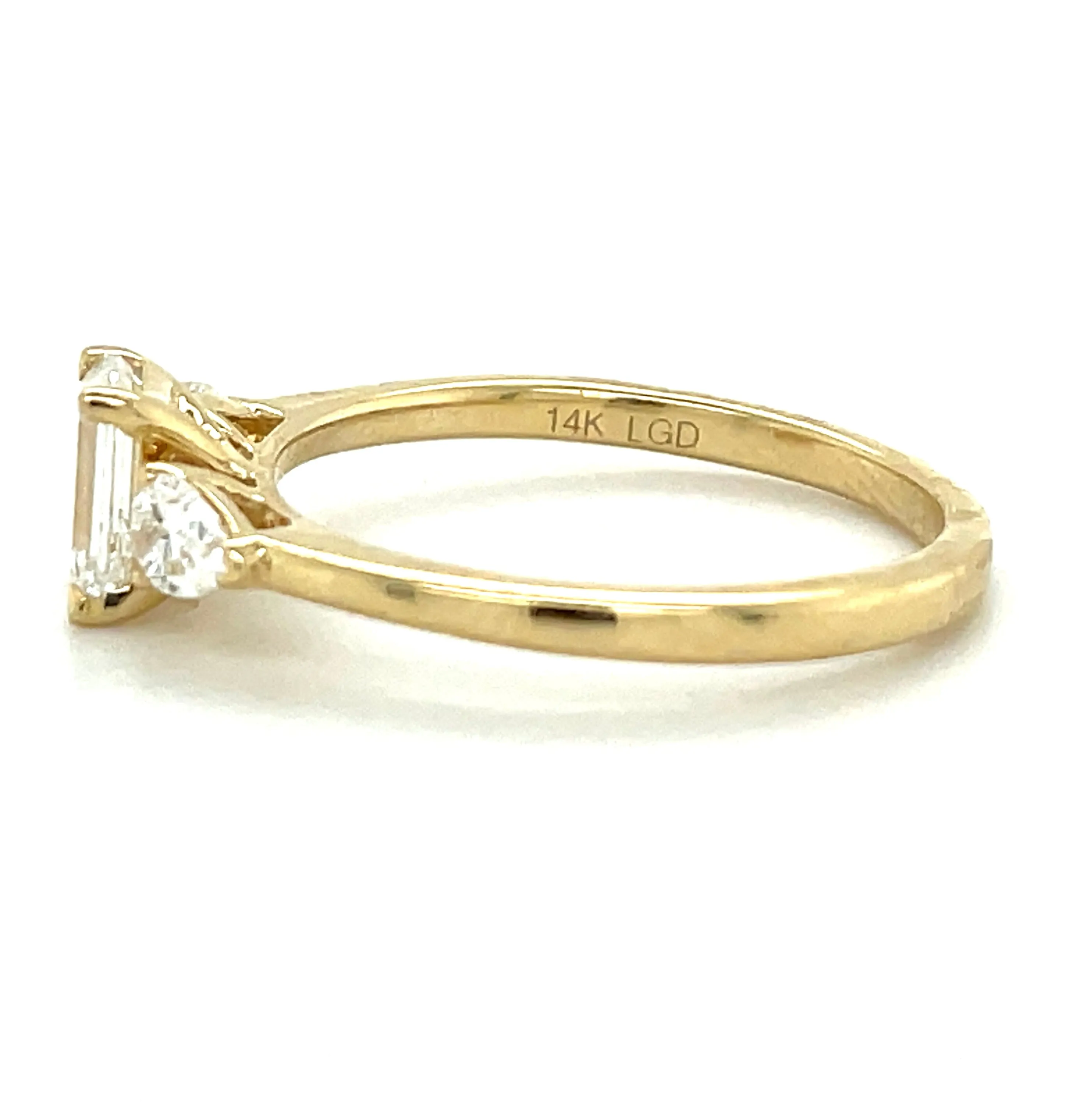 Lillian - 14ct Yellow Gold 1ct Laboratory Grown Three Stone Diamond Engagement Ring