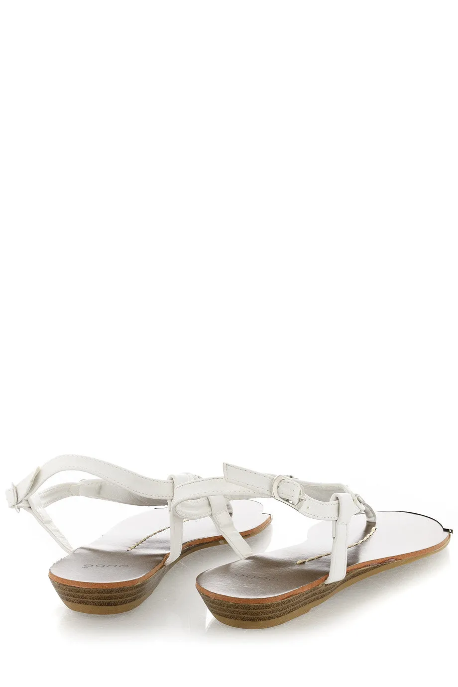 LILOU White Metallic Element Sandals