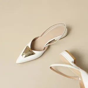 Majorie White Flat Sandals