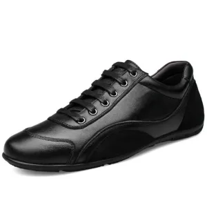 Mens Casual Lace Up Leather Sneakers