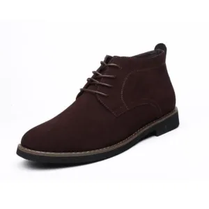 Mens Casual Lace up Suede Short Boots