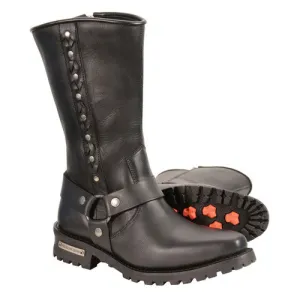 Men's Harness Boot with Braids & Rivets