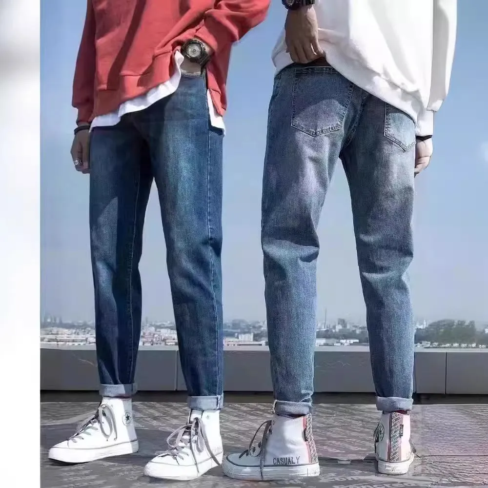 Men's Jeans  Hot Trade Export Denim Trousers Factory Stock Direct Sales Straight Loose Men's Jeans