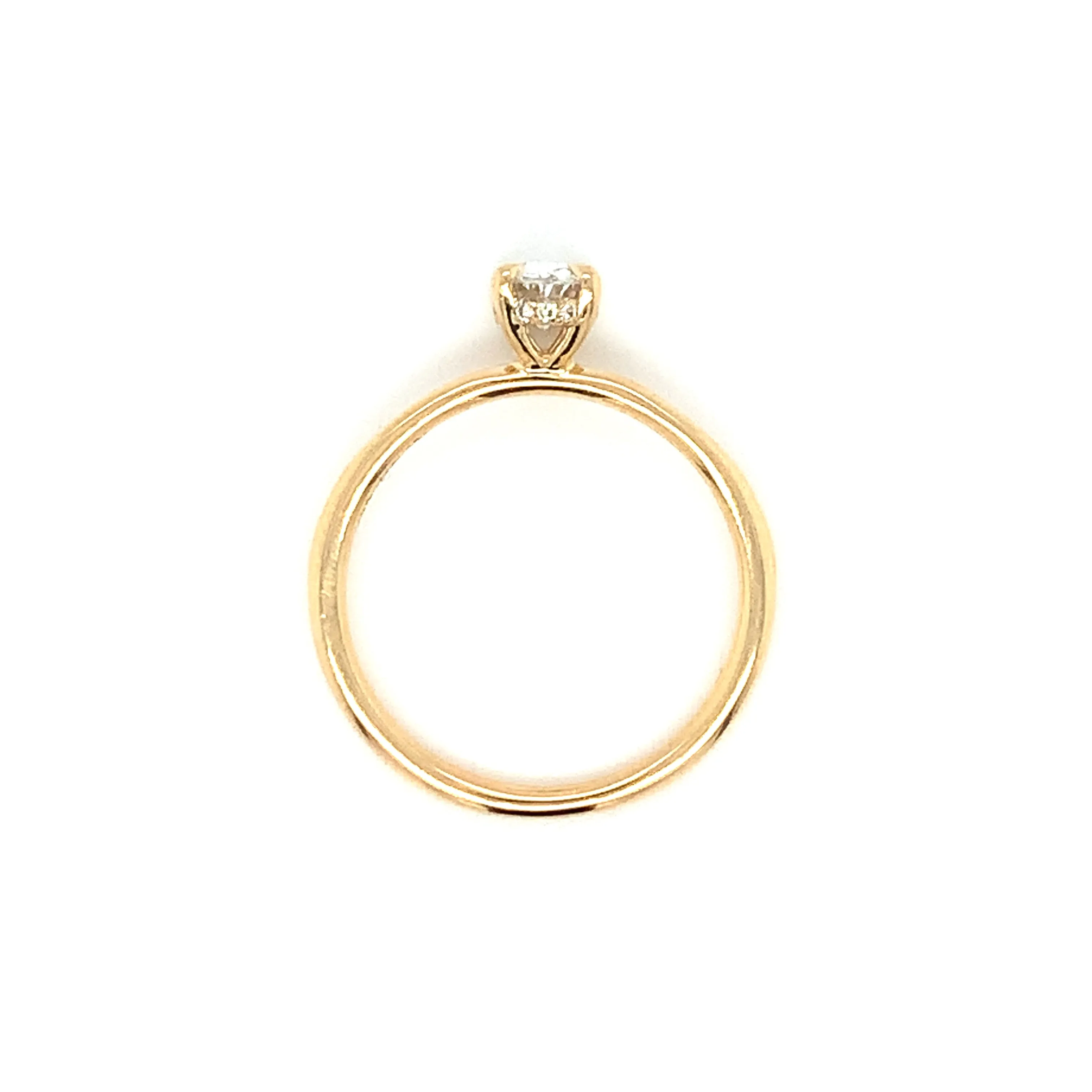 Millie - 18ct Yellow Gold 0.62ct Laboratory Grown Oval Solitaire Engagement Ring with Hidden Halo