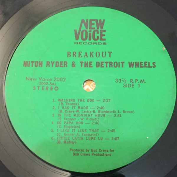 Mitch Ryder And The Detroit Wheels* - Breakout…!!! (LP, Album, Ter) (VG)