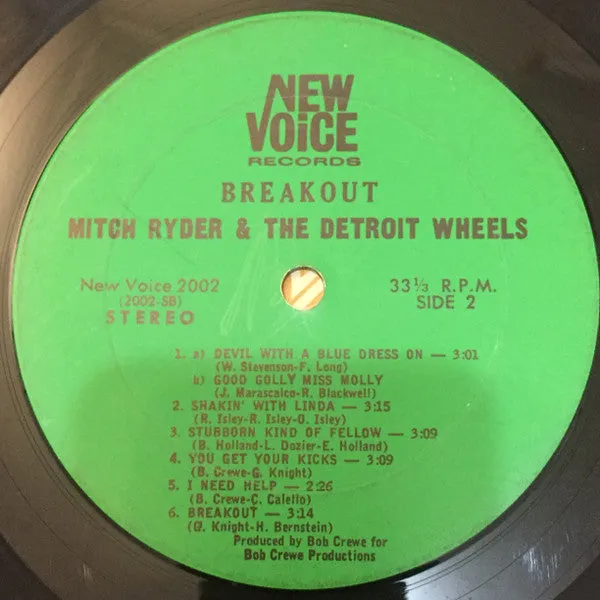 Mitch Ryder And The Detroit Wheels* - Breakout…!!! (LP, Album, Ter) (VG)