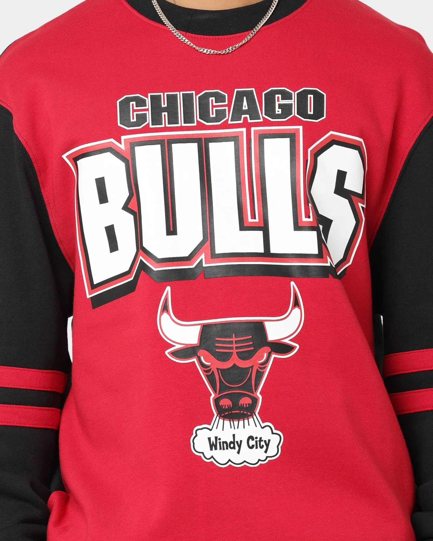 Mitchell & Ness Chicago Bulls All Over Print Crewneck 2.0 Scarlet