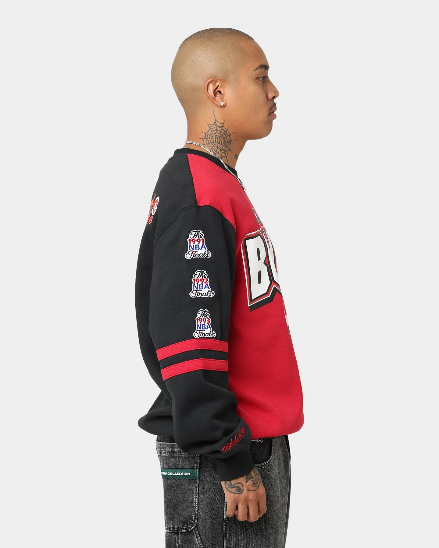 Mitchell & Ness Chicago Bulls All Over Print Crewneck 2.0 Scarlet