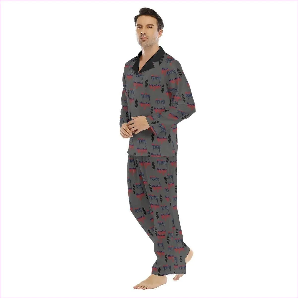 Money Magnet Men's Lapel Pajama Set