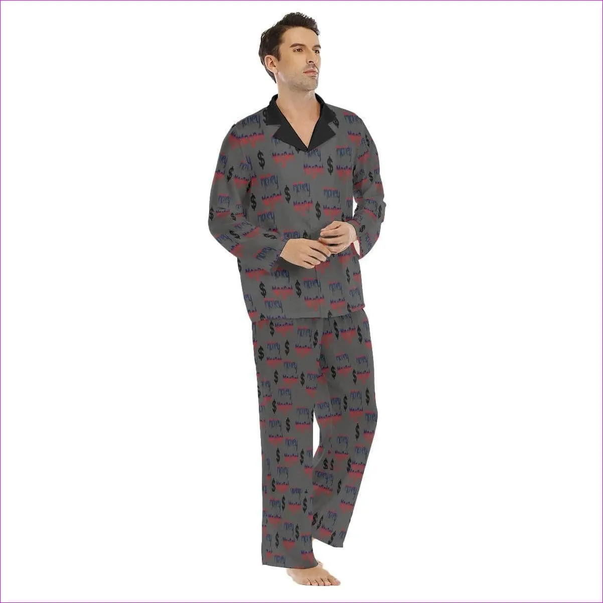 Money Magnet Men's Lapel Pajama Set